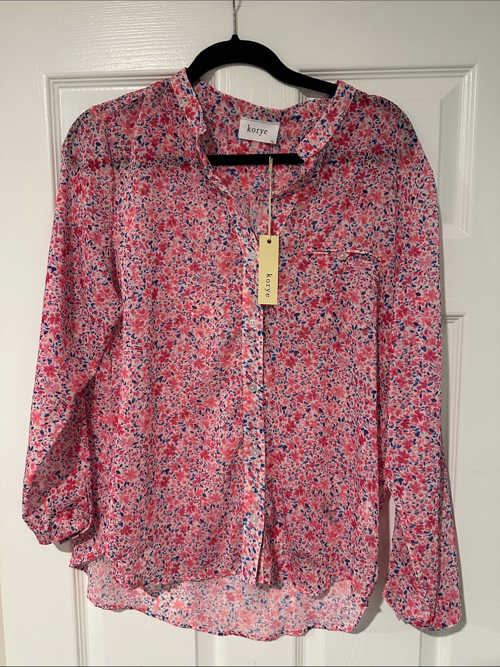 Korye Pink Floral Button-Down Shirt